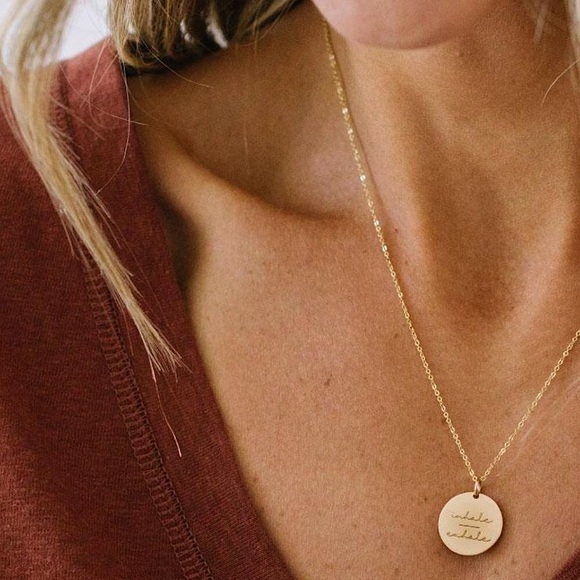 Inhale | Exhale Peaceful Mantra Minimal Necklace - Picture 9 of 16